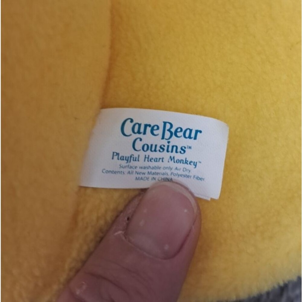 VTG Care Bears Cousins Playful Heart Monkey 2004 Yellow Plush Doll Jumbo 24" Toy - Picture 8 of 13